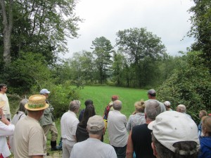 East Quabbin Land Trust members and visitors take a tour of another Petersham farm that is being protected through conservation easements and agricultural restrictions. August 2015.
