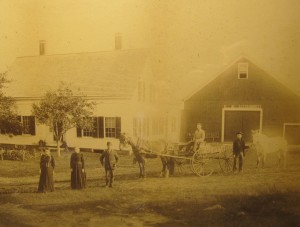 The Mahan family at their Thresher Road farm in 1888; left to right, daughter Mary, mother Ellen, father Michael, youngest son John (on wagon), second oldest son Daniel. Photo courtesy of Susan Twarog